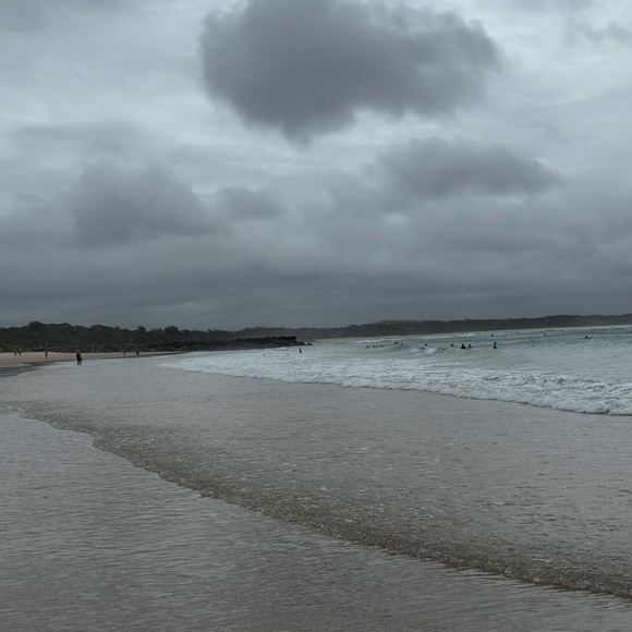 Purple Black & White Sleeveless V Neck Knee Length Dress sz L by IZ Buyer - Picture 6 of 6